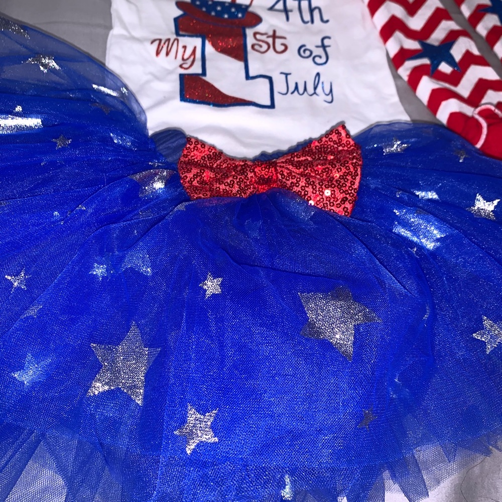 Baby Girl IBTOM Castle First 4th Of July Set - Picture 3 of 4